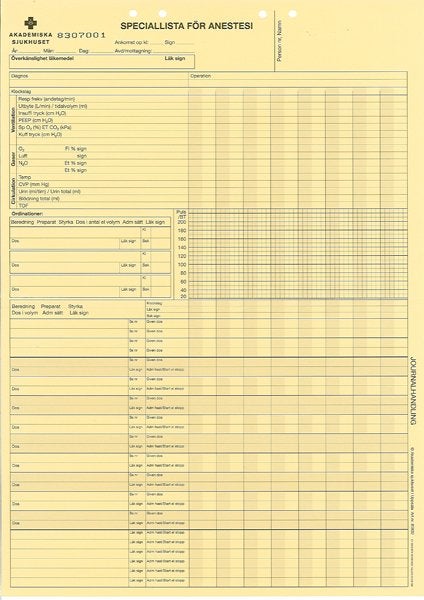 Produktbild - 85832 - Journal specialist anestesi Akademiska sjukhuset modul 10 med checksiffra