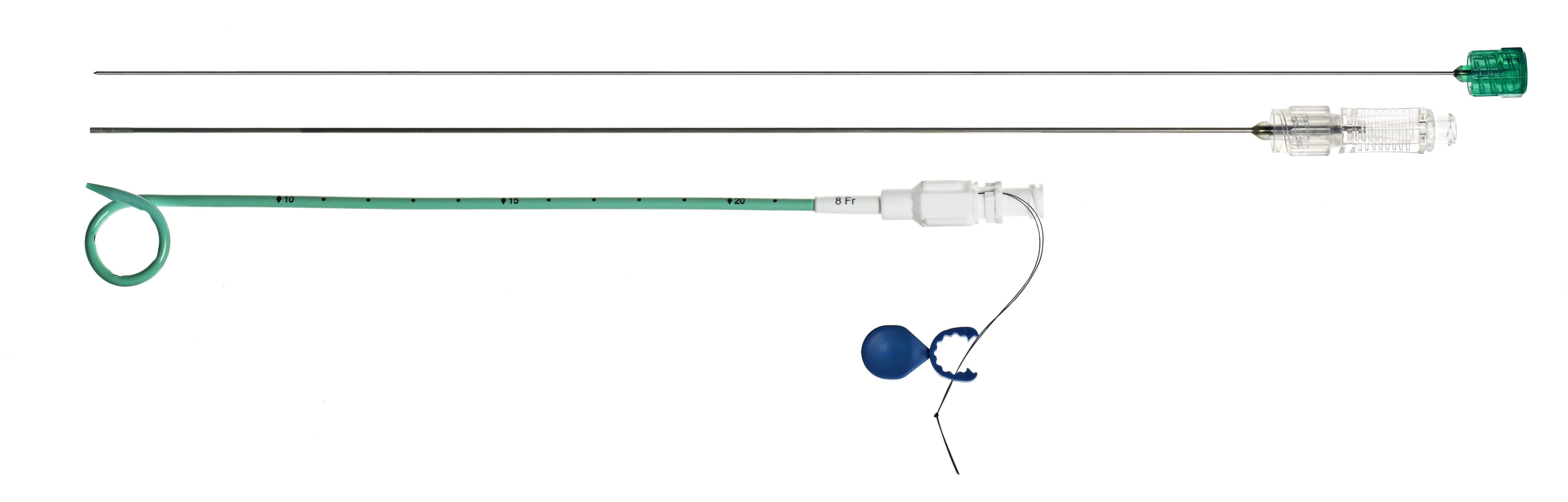 Produktbild - VF000154525 - Dränagekateter pigtail M-Drain med trådlås 8Fr 35cm