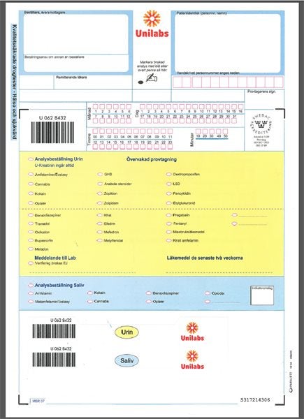 Produktbild - 59753 - Kvalitetssäkrade drogtester för hälso- och sjukvård Region Sörmland