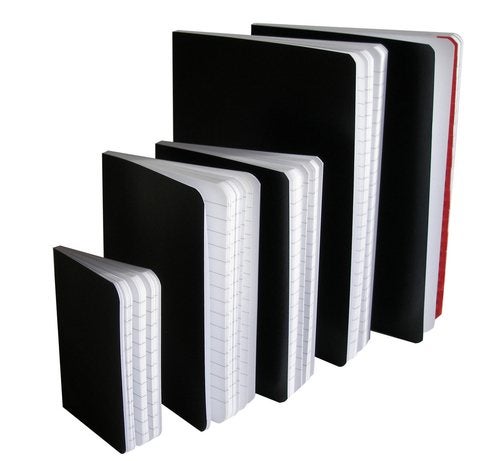 Produktbild - 55354 - Anteckningsbok linjerad med register A-Ö svart pärm A5 72 sidor