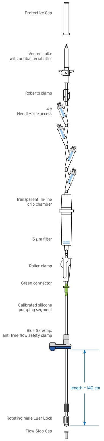 Produktbild - VF000178048 - Infusionsaggregat för onkologi med 4 portar till volympump Agilia