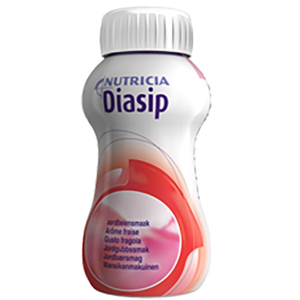Produktbild - 62963 - Diasip kosttillägg för diabetes jordgubb 104kcal/100ml 200ml