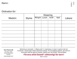 Produktbild - 66135 - Doseringskort till doseringsask Medi