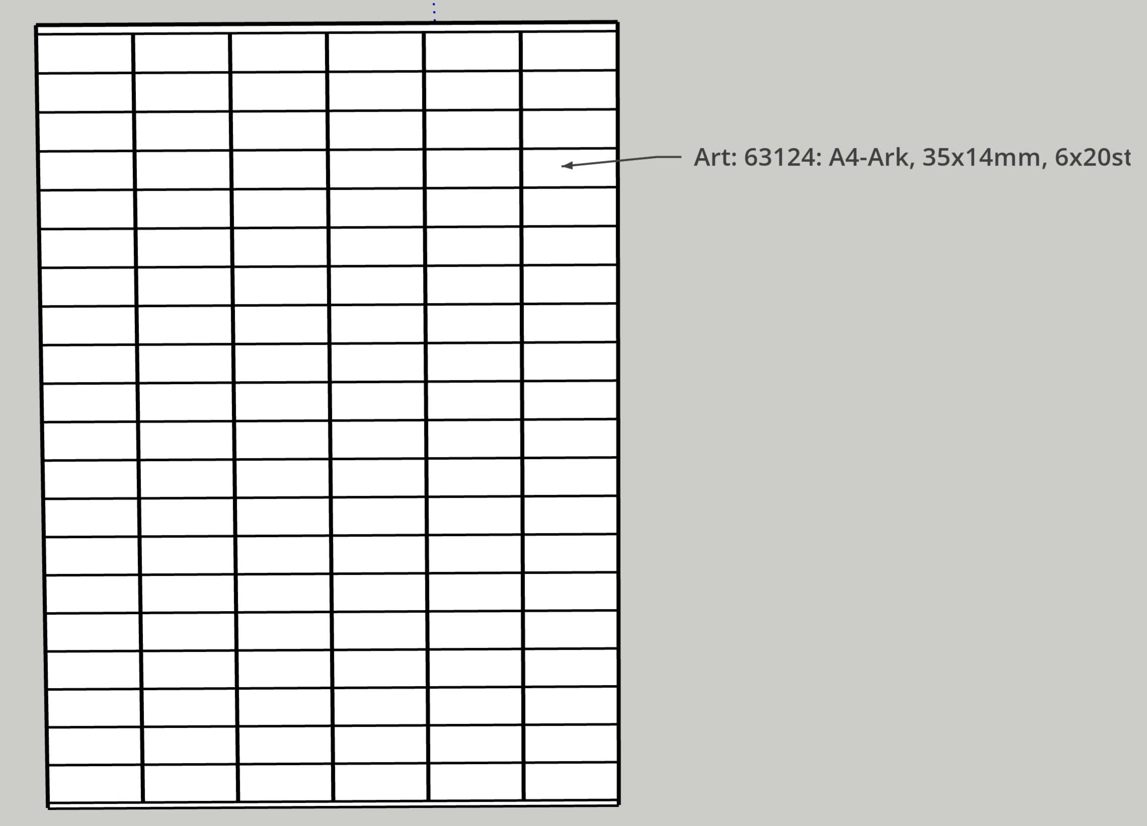 Produktbild - VF000183982 - Etikett laser 35x14mm A4-ark/6x20