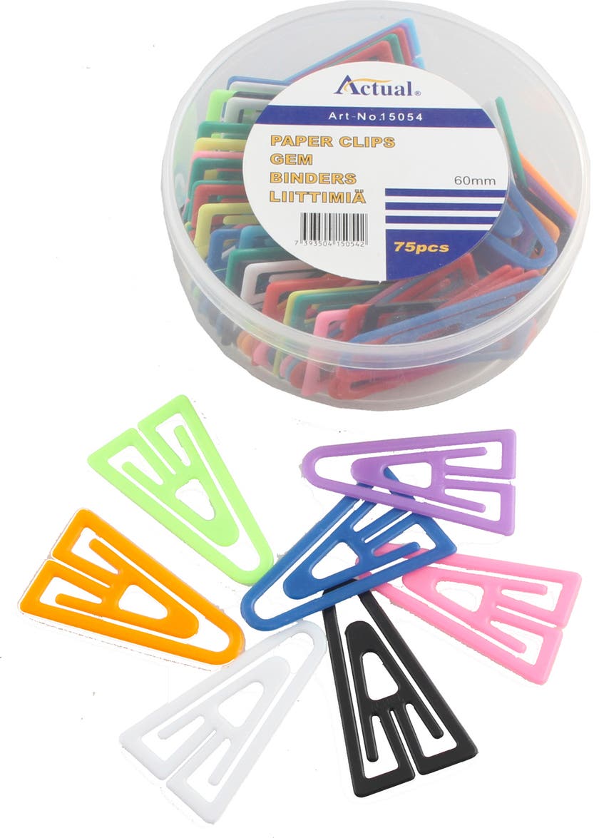 Produktbild - 73388 - Gem plast sorterade färger 60mm 75-pack