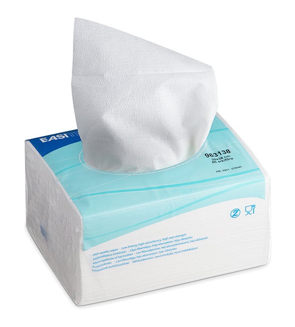 Produktbild - 64333 - Torkduk kräppad ludd- och dammfri högabsorberande vit 30x38cm