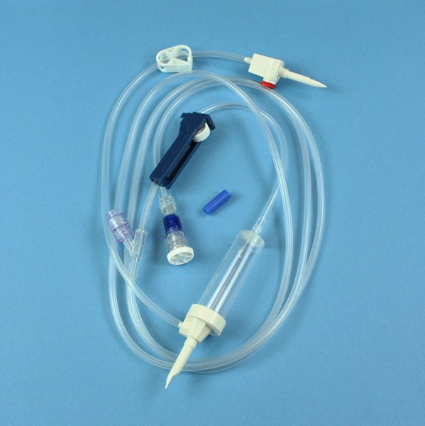 Produktbild - 62137 - Infusionsaggregat för blandning för 1 flaska med sluten han-luer-lock och injektionsmembran för genomspolning