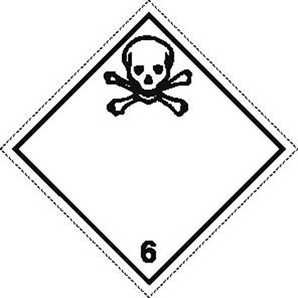Produktbild - 62938 - Etikett för giftiga ämnen klass 6.1 100x100mm 100st/rulle