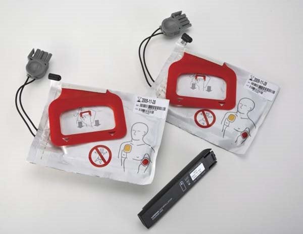 Produktbild - 86333 - Defibrilleringselektrod dubbelpar till Lifepak CR+ AED vuxen med öppningshandtag och batteri