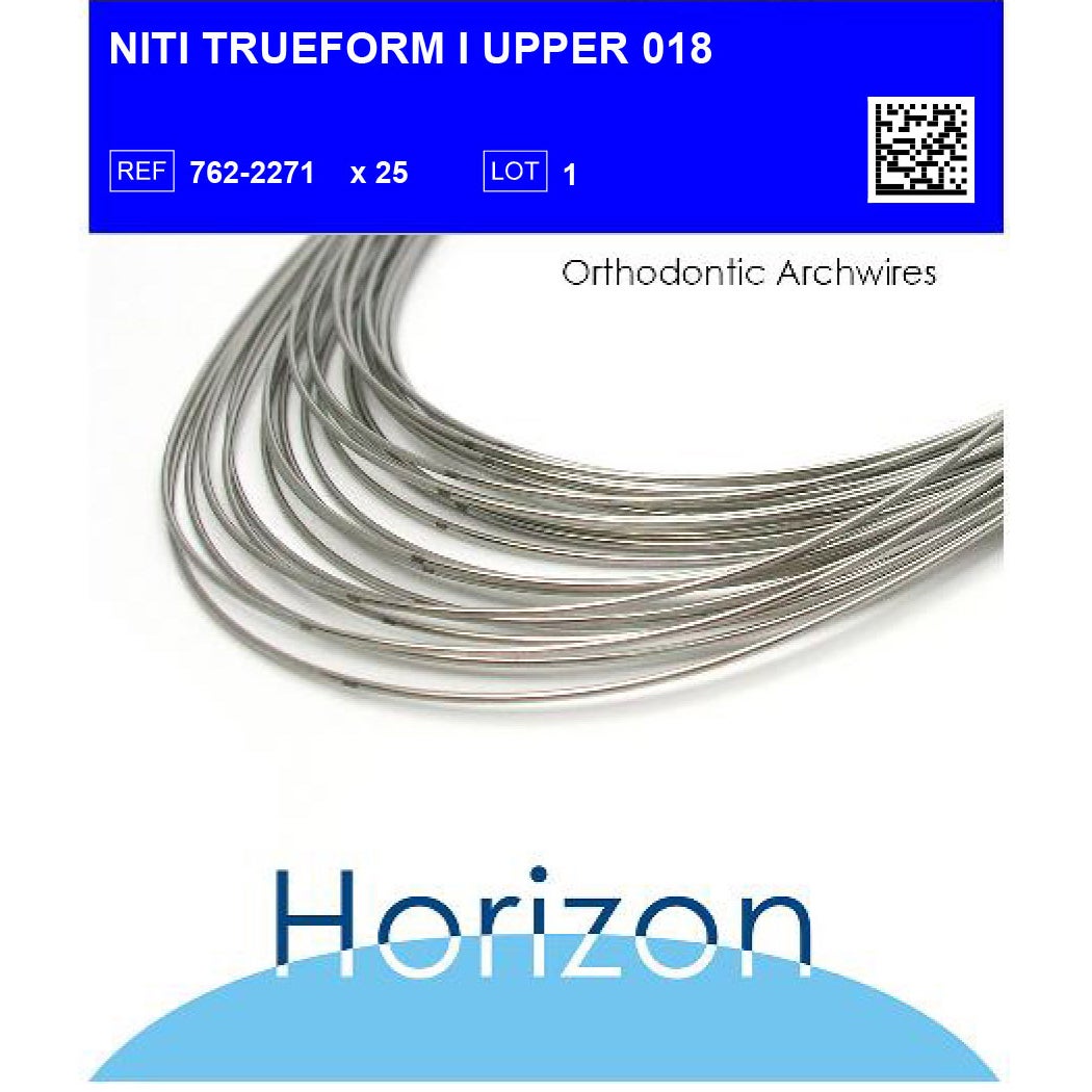 Produktbild - VF000142199 - Rundbåge Niti för överkäke Trueform 1 0.018" 25-pack