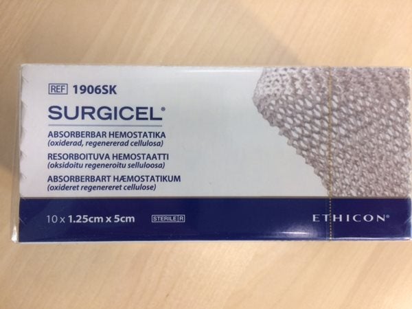 Produktbild - 59280 - HEMOSTATIKUM 1,25X5CM REGENERERAD CELLULOSA GLES VÄV