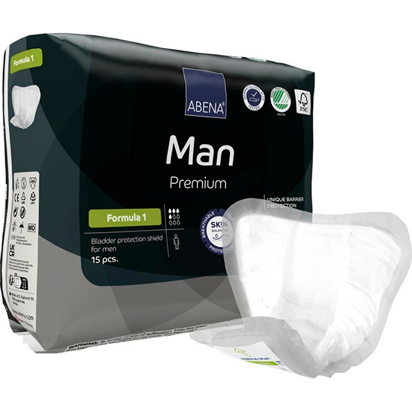 Produktbild - 63168 - Droppskydd för man med tejpfixering för penis och pung absorberande 177ml 29cm