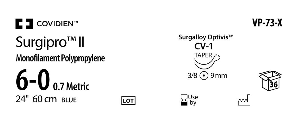 Produktbild - VF000150507 - SURGIPRO™ II 6-0 BLUE 60CM CV-1 OPTV DA X36