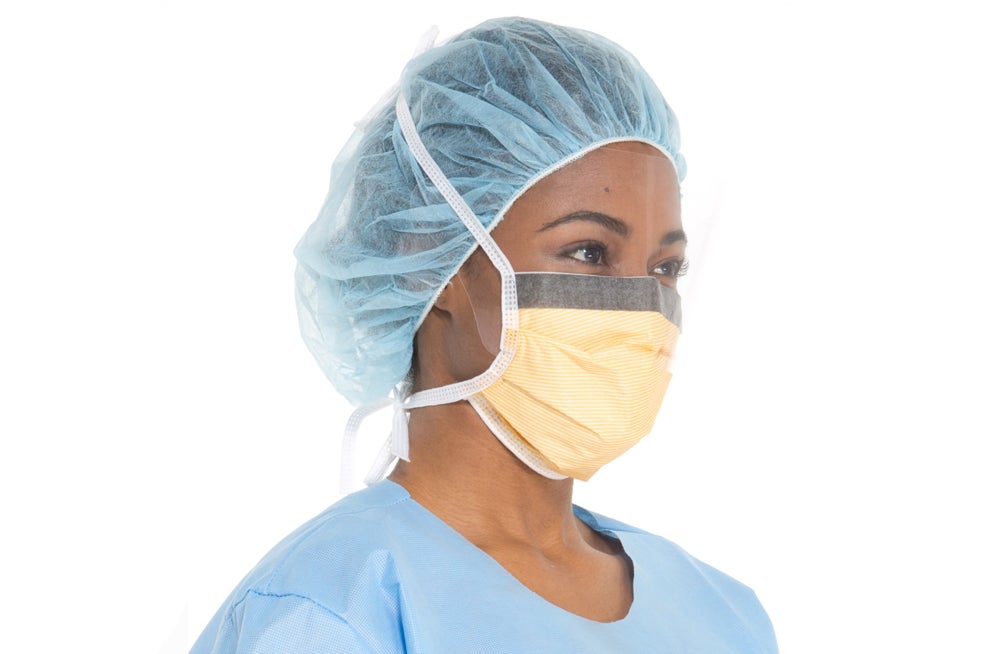 Produktbild - VF000184997 - Munskydd med knytband och visir klass IIR för känslig hud och allergiker