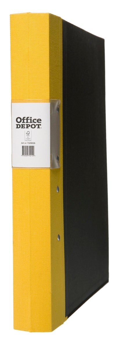 Produktbild - VF7008937 - Pärm tygklädd med trärygg gul A4 40mm