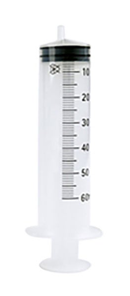 Produktbild - 62258 - Injektionsspruta enkelgraderad luer-lock excentrisk med 1,0ml gradering 50/60ml