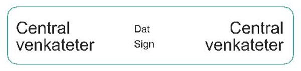 Produktbild - 62570 - Etikett till central venkateter avtagbar vit/svart 12x60mm 200st/rulle