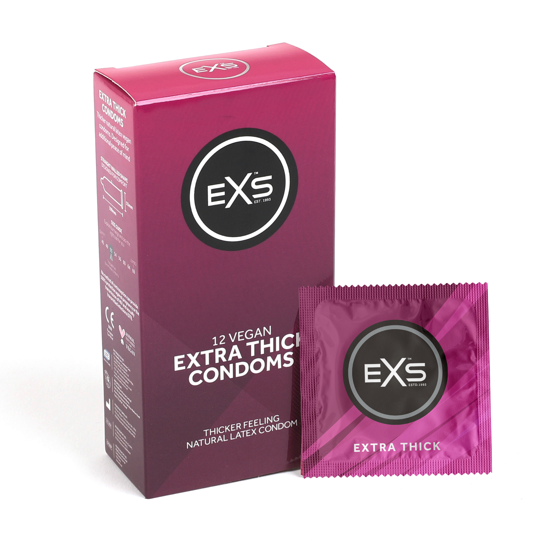 Produktbild - VF7003038 - Kondom rak 53mm EXS Extra Thick 12-pack