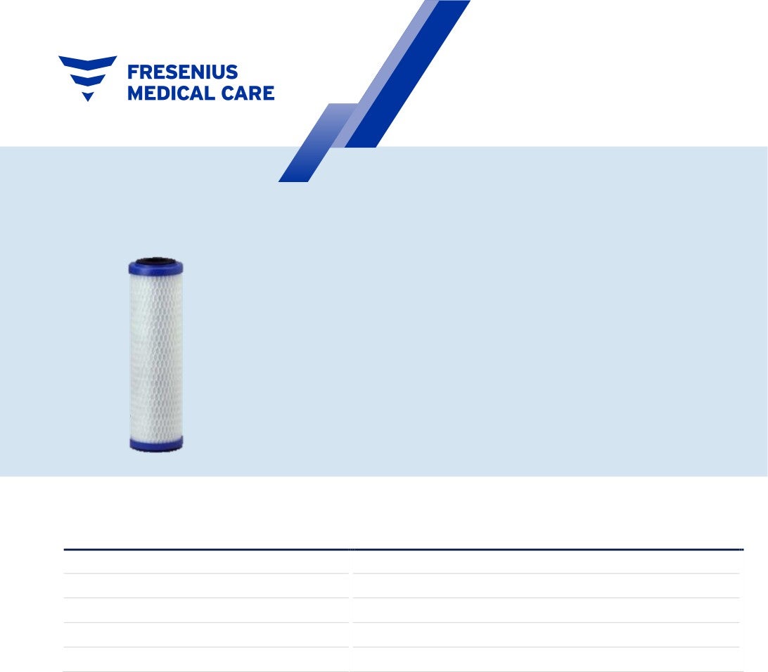 Produktbild - VF000177979 - Kombinerat partikelfilter och kolfilter till vattenrening till Freseniusmaskiner 5 mikron