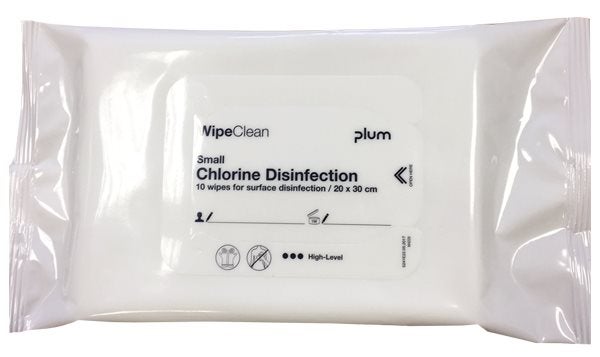 Produktbild - 57225 - Desinfektionsservett med klor för ytor 43x30cm