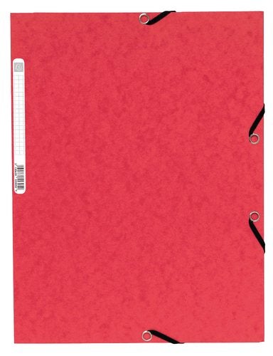 Produktbild - 40897 - 3-klaffmapp med gummiband kartong röd A4 20mm