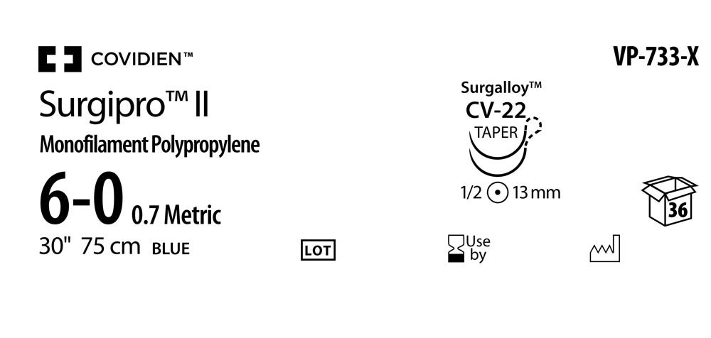 Produktbild - VF000150508 - SURGIPRO™ II 6-0 BLUE 75CM CV-22 DAX36