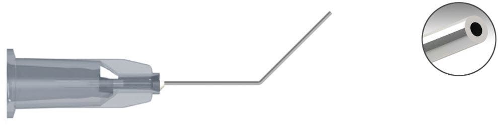 Produktbild - VF000108706 - Hydrodissektionskanyl för kortikal klyvning vinklad 45° 27 0,4x22mm 10-pack