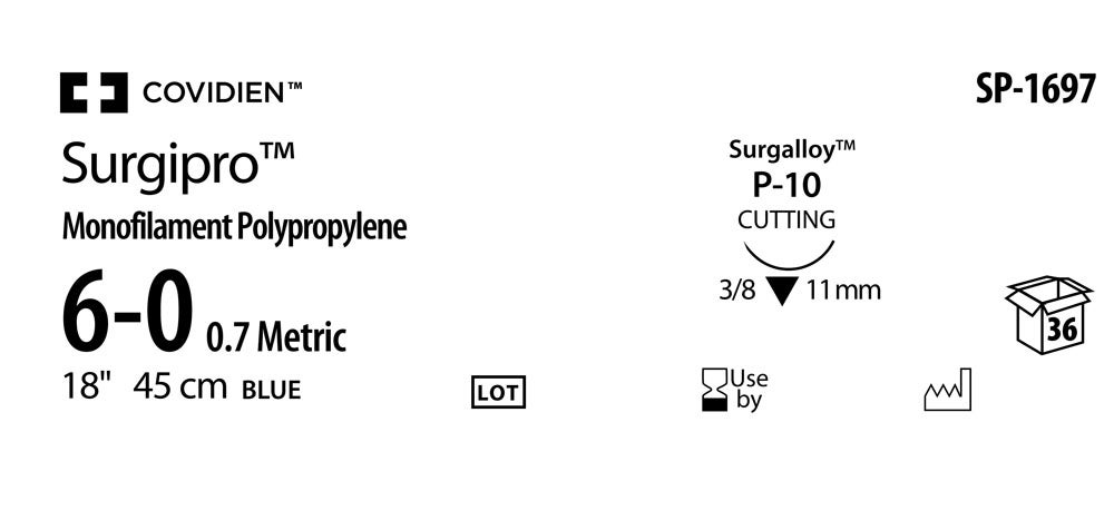 Produktbild - VF000150482 - SURGIPRO™ 6-0 BLUE 45CM P-10 X36