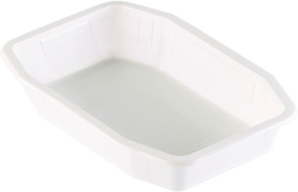 Produktbild - 64879 - Plastform 1-fack för maskinförslutning vit 840ml 215x148x40mm