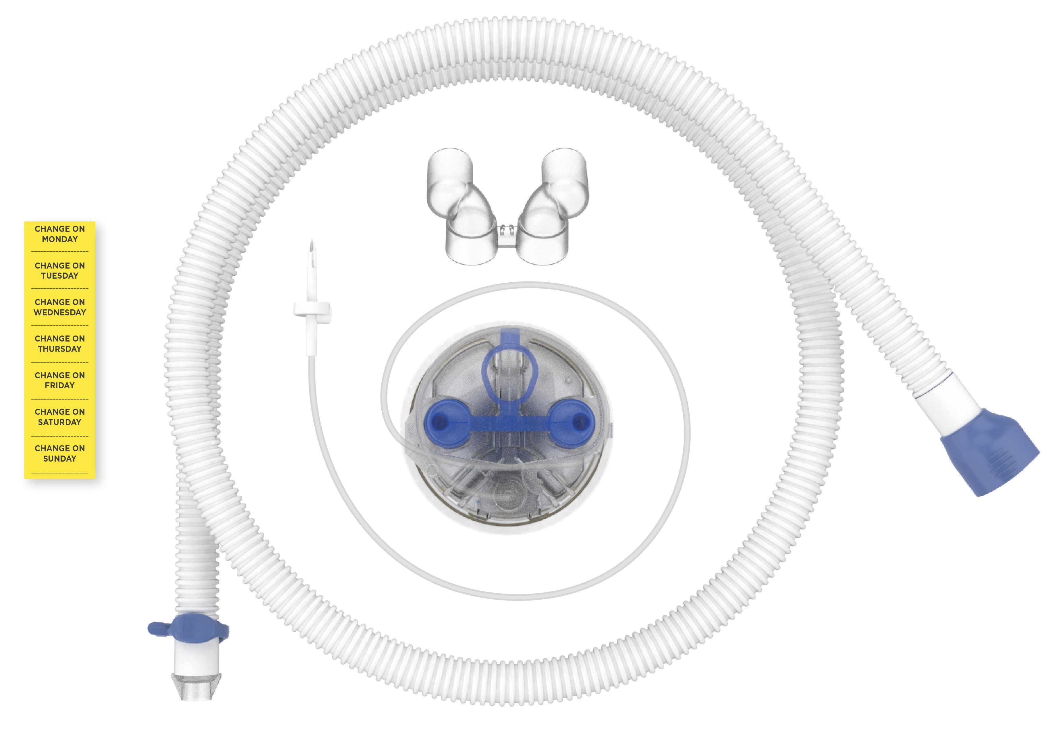 Produktbild - VF000132277 - Uppvärmt inspiratoriskt-kit för anestesi till Airvo 2 med befuktningskammare och filter återanvändbar inom 24h