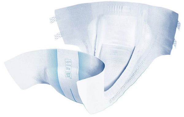 Produktbild - 63208 - Inkontinensskydd allt-i-ett med kardborre absorberande 487ml vuxen höftmått 55-85cm strl S