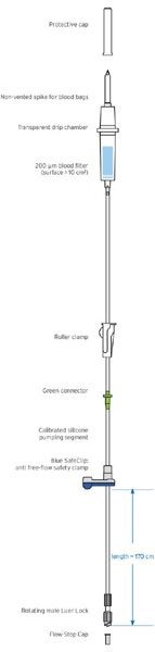 Produktbild - 47822 - Transfusionsaggregat singel för volympump