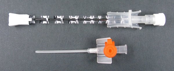 Produktbild - 43583 - Infusionskanyl med injektionsport och stickskydd röntgentät kateter orange 14G 2,0x45mm