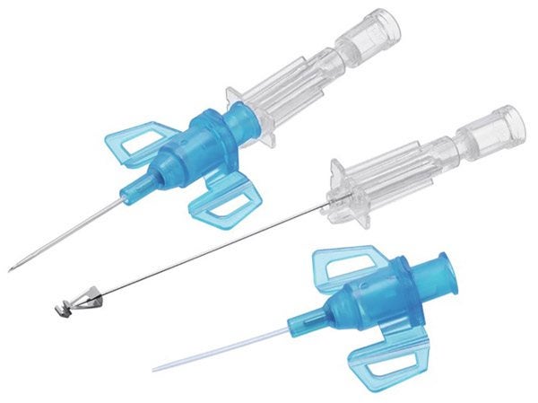 Produktbild - 51593 - Infusionskanyl utan port med stickskydd blå 300PSI 22G 0,9x25mm