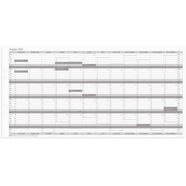 Produktbild - 65757 - Almanacka årsplan 2026 1 år/sida 600x297mm