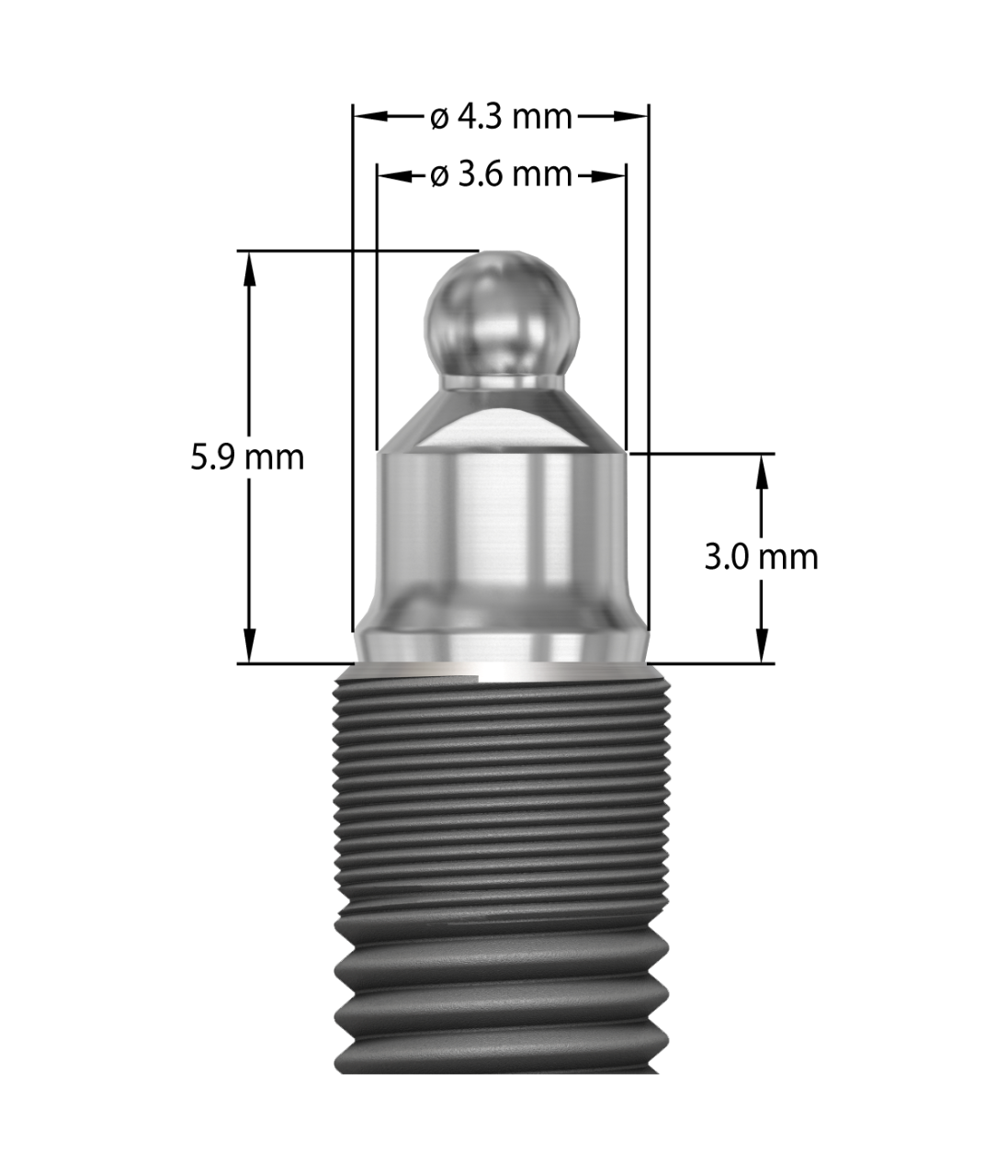 Produktbild 1 - 25698 - Ball abutment EV 4,8x3mm