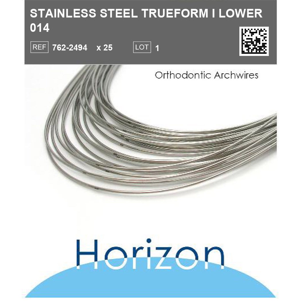 Produktbild - VF000141883 - Rundbåge Trueform 1 i rostfritt stål för underkäke 0.014" 25-pack