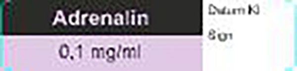 Produktbild - VF000183835 - Etikett Adrenalin 0,1mg/ml färgkodad PHARMAGL RP31 12x50mm 500st/rulle