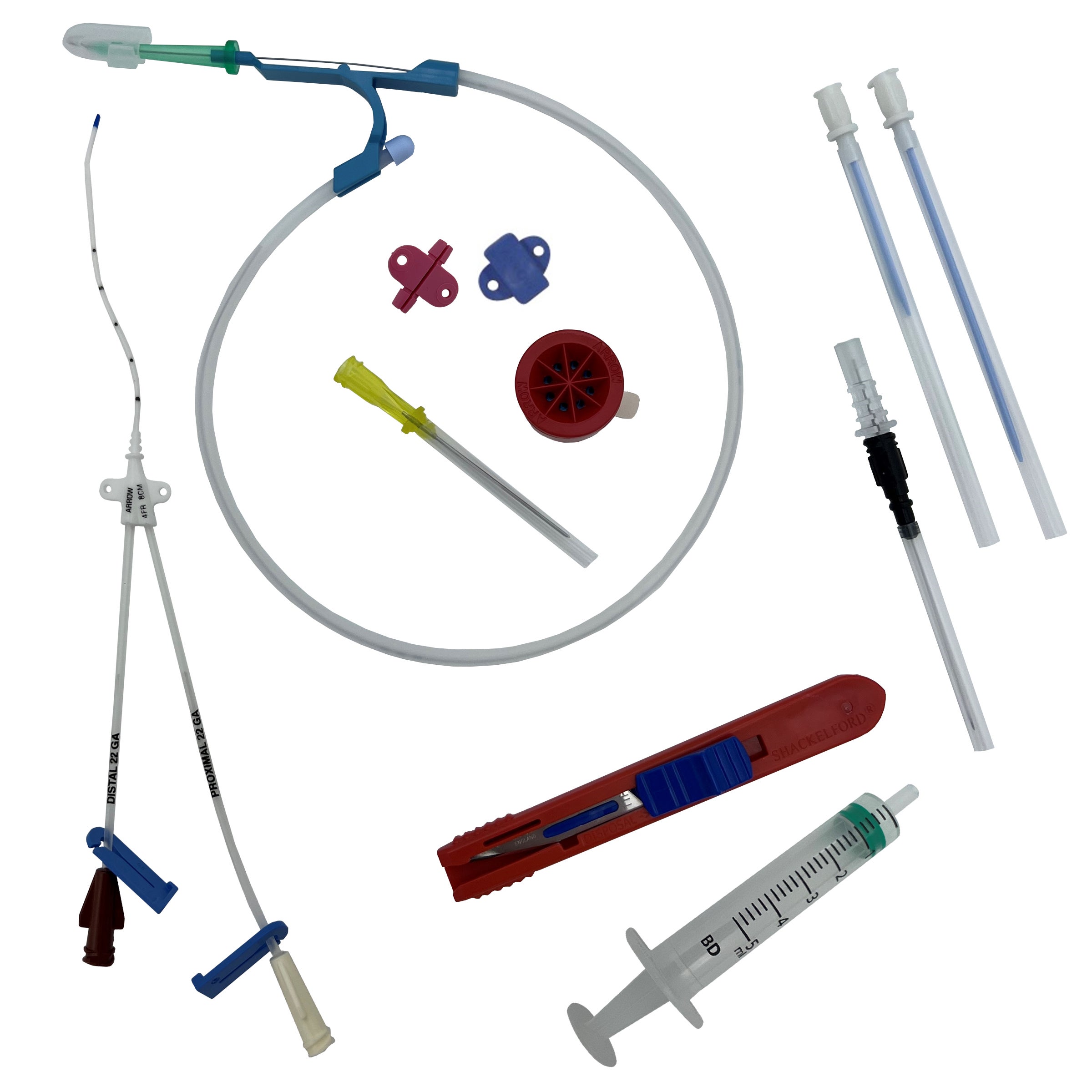 Produktbild - VF000146718 - CVK-set 2-lumen med avstängningsbricka för barn 4Fr 80mm