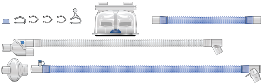 Produktbild - VF7000050 - Slangset med självpåfyllande kammare värmeslinga och koppling till MR850 10-pack