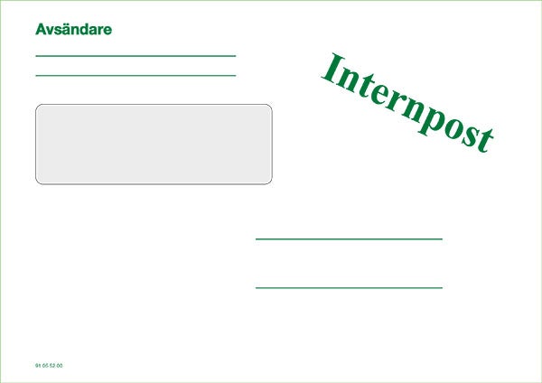 Produktbild - 65287 - Kuvert med fönster vänster för internpost fukthäftande vitt C5V2 90g