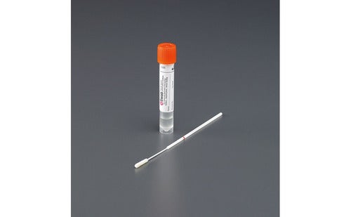 Produktbild - 65836 - Provtagningsset nasofarynx flytande, med platt botten, pinne och flockad topp