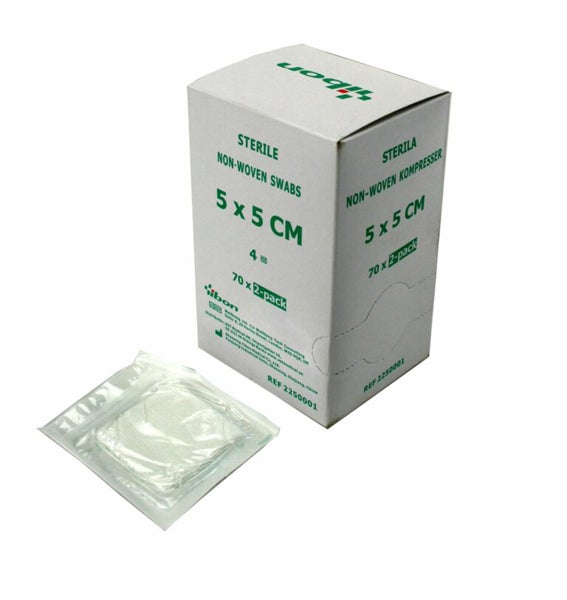 Produktbild - 61978 - Kompress nonwoven 4-lager 5x5cm 2-pack