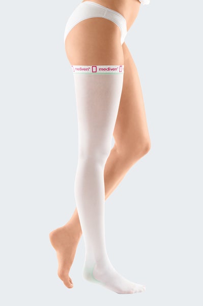 Produktbild - VF000166252 - Antitrombosstrumpa lår med inspektionshål extra vid 18mmHg längd 65-89cm strl S