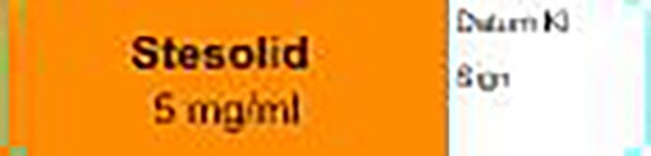 Produktbild - 62644 - Etikett Stesolid 5mg/ml färgkodad 12x50mm 500st/rulle
