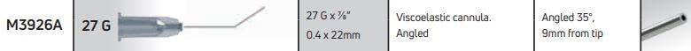 Produktbild - VF000108747 - Viskoelastisk kanyl vinklad 35° 27 0,4x22mm 10-pack