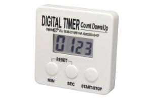 Produktbild - VF000183619 - Signalur digitalt med bordsstöd magnet och clips med upp- och nedräkning inklusive batteri 0-99 minuter