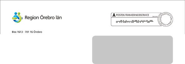 Produktbild - 65294 - Kuvert med fönster fukthäftande A-post Region Örebro Län vitt C5H2 90g