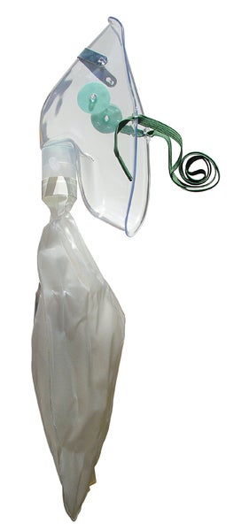 Produktbild - 61687 - Syrgasmask med reservoarpåse högkoncentration vuxen med slang 2,1m