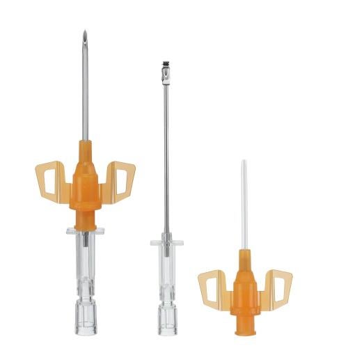 Produktbild - VF000123274 - Infusionskanyl utan injektionsport med stickskydd godkänd för 325 PSI orange 14G 2,2x50mm